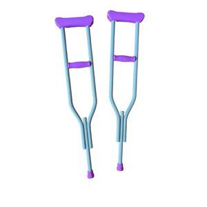 Doll Crutches Accessories for 18in Purple Gray Toy